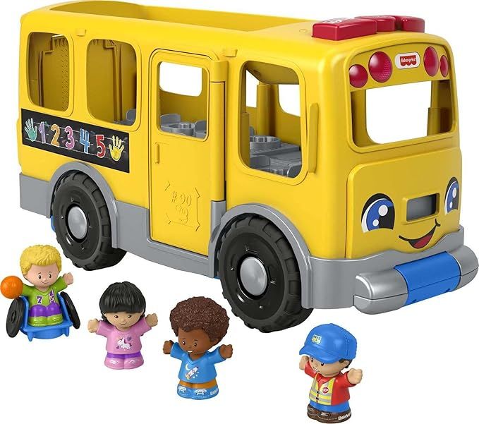 Fisher-Price Little People Big Yellow Bus, musical push and pull toy with Smart Stages for toddle... | Amazon (US)