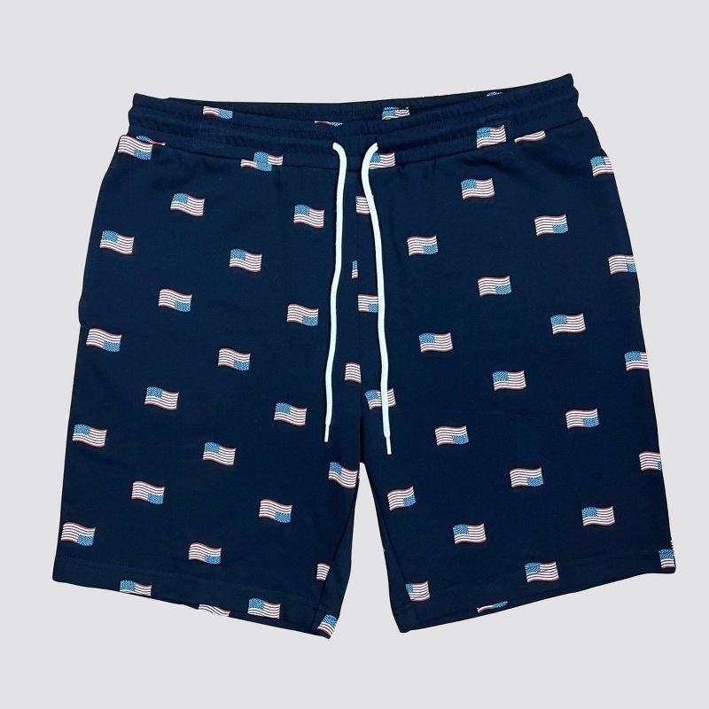 Men's Flag Print Pull-On Shorts - Navy Blue | Target