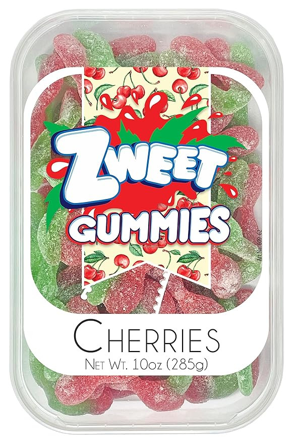 Zweet Sour Gummy Candy Cherries 10 Ounce – Sour Kosher Candy, Halal Candy – Resealable Pack o... | Amazon (US)
