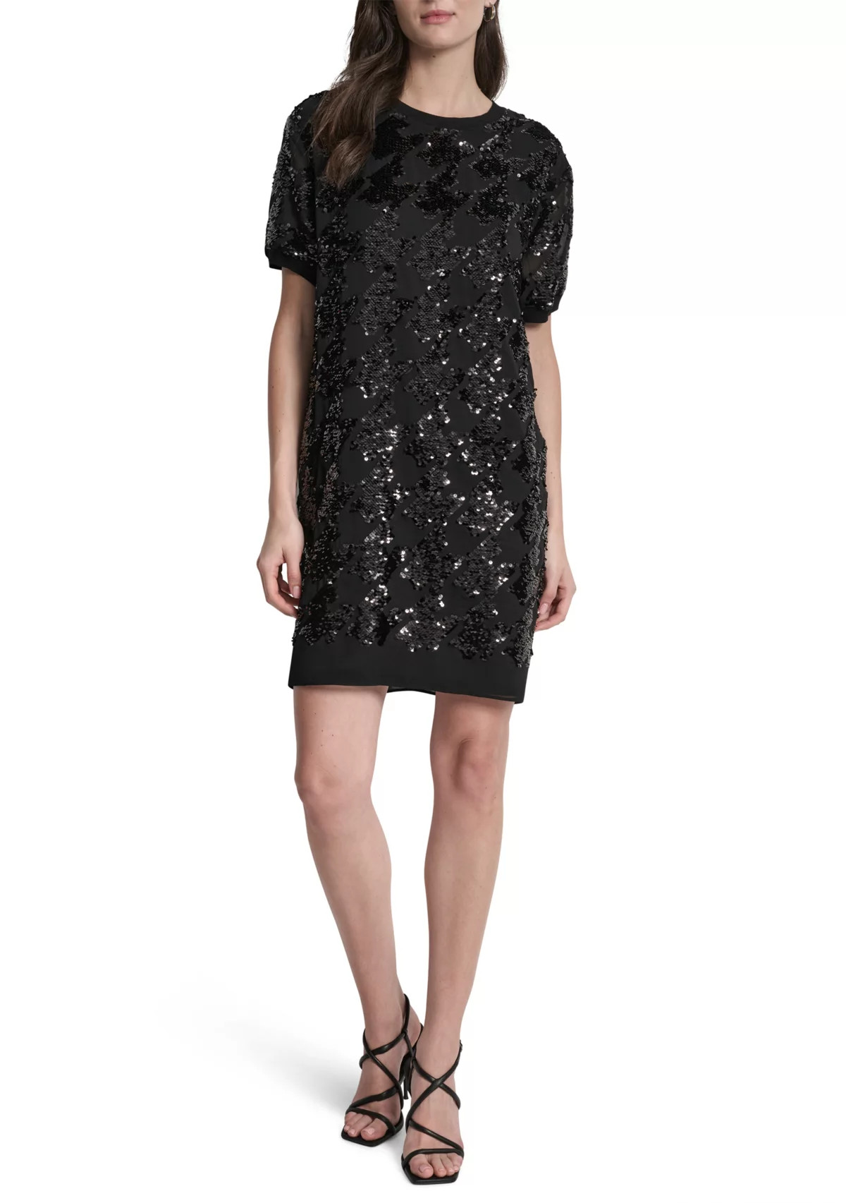 Women's Short Sleeve Crew Neck Sequin Sheath | Belk