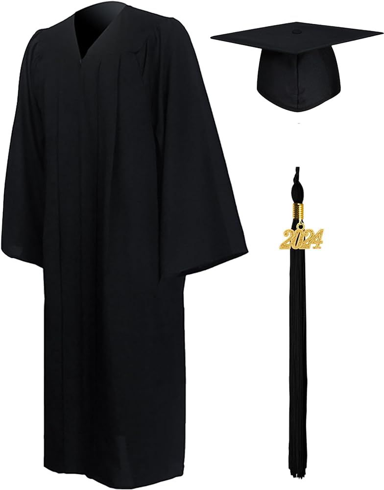 GraduationMall Matte Graduation Gown Cap Tassel Set 2024 for High School and Bachelor | Amazon (US)