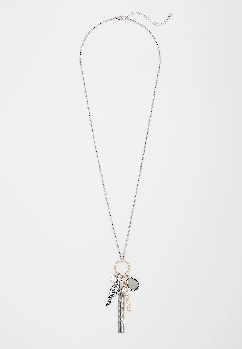 Tassel And Feather Cluster Pendant Necklace | Maurices