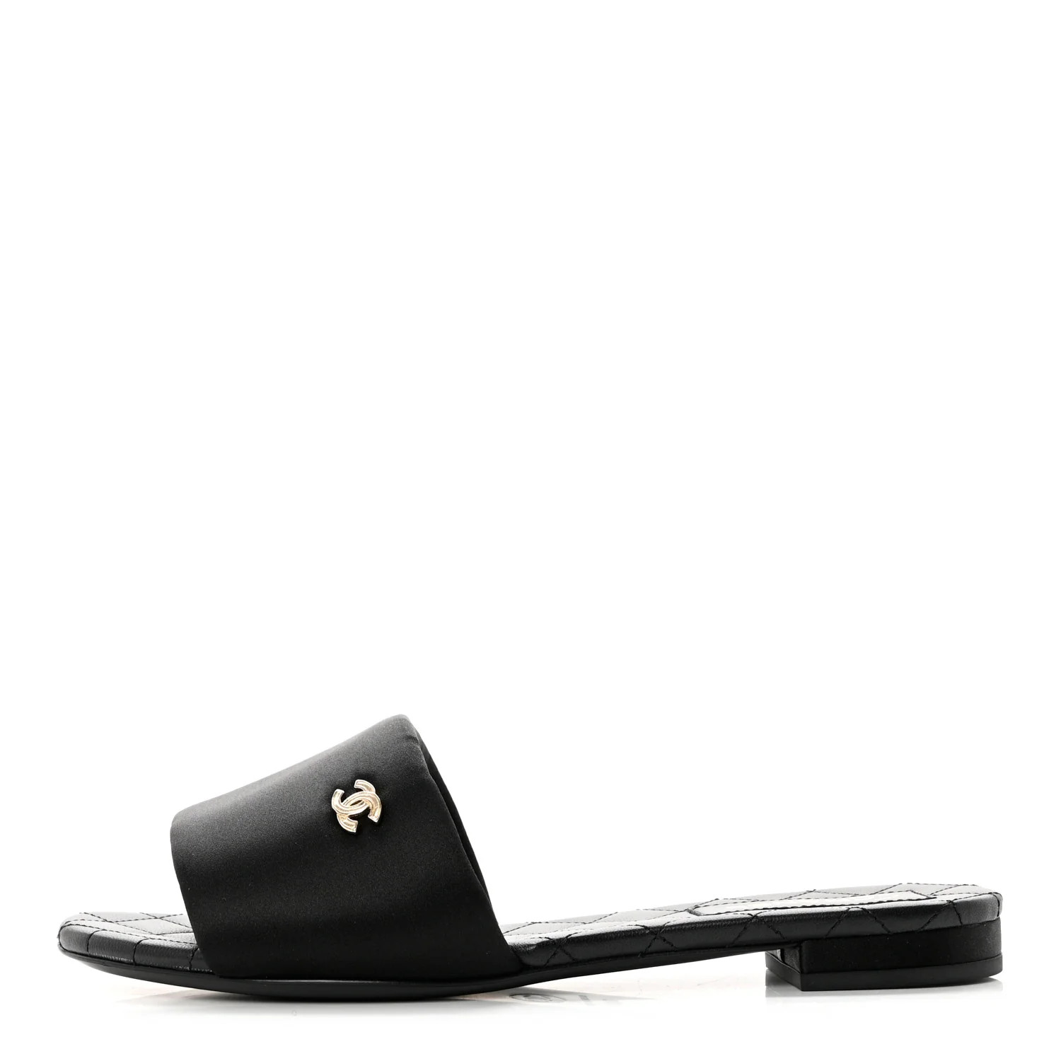 Satin Mule Sandals 38.5 Black | FASHIONPHILE (US)