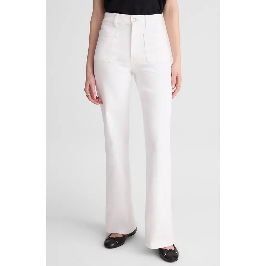 Madewell The Short Emmy Wide Leg Jeans in Tile White at Nordstrom, Size 33Short | Nordstrom