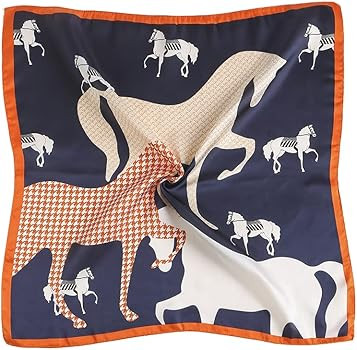 Qyx 35" Square Silk Like Head Scarf - Women's Fashion Silk Feeling Scarf for Hair Wrapping and Sl... | Amazon (US)