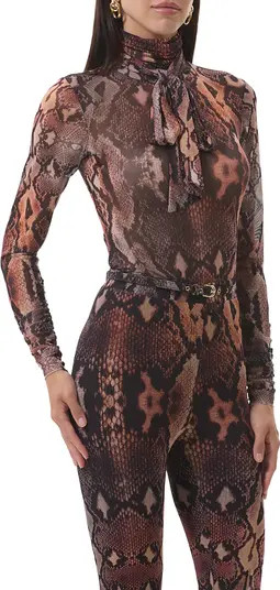 Julien Tie Neck Turtleneck Mesh Top | Nordstrom