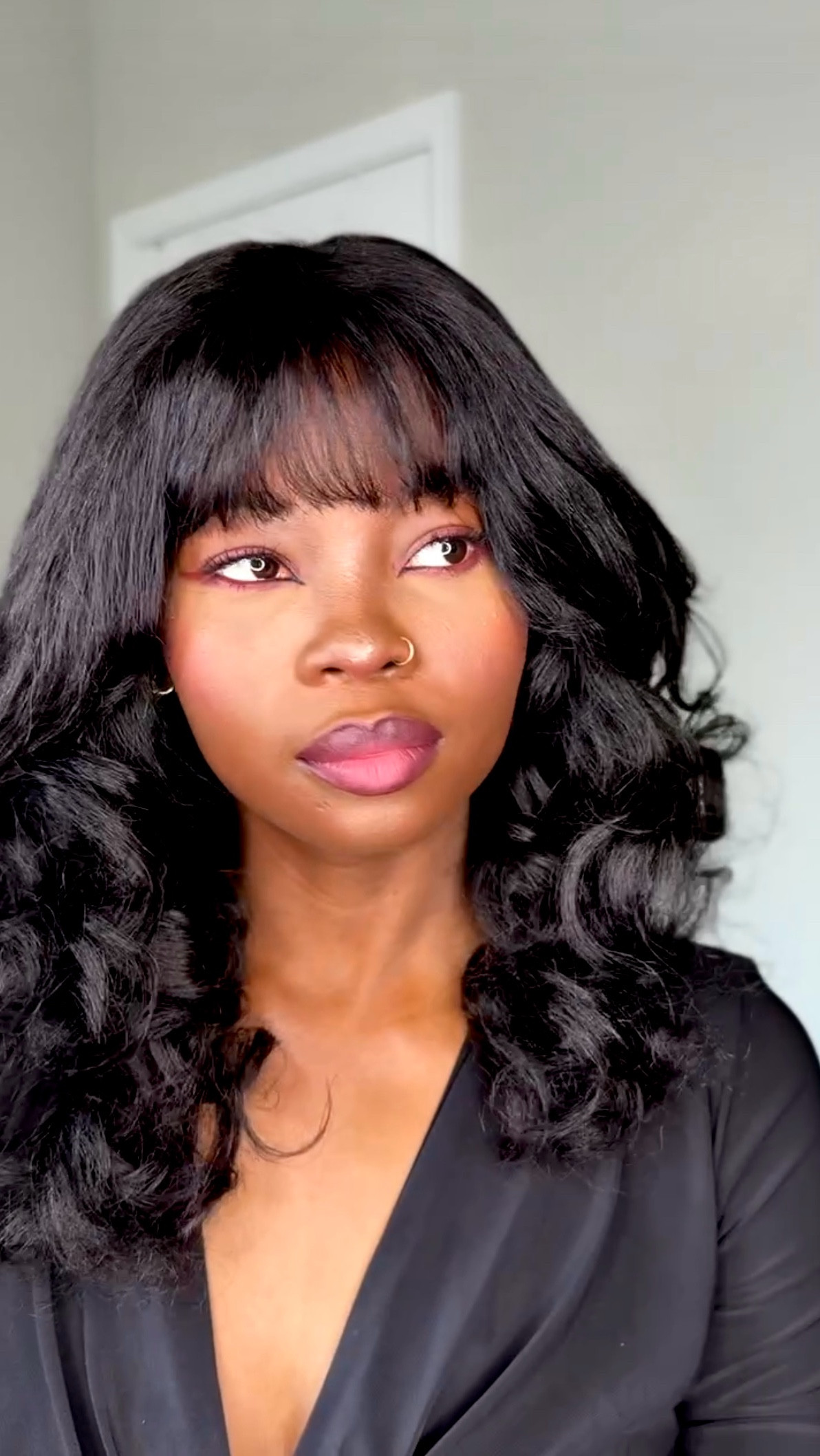 When you give a curly human hair wig, a silk press and some big curls with a fringe! 

#LTKSaleAlert #LTKBeauty #LTKStyleTip