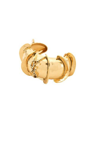 Saint Laurent Caterpillar Cuff in Or Laiton - Metallic Gold. Size M (also in ). | FWRD 