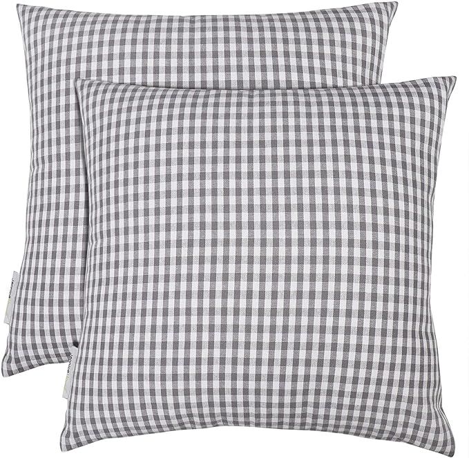 Jennice House Throw Pillow Case, Home Decorative Pillow Covers Pure Cotton Checks Pillow Covers 1... | Amazon (US)