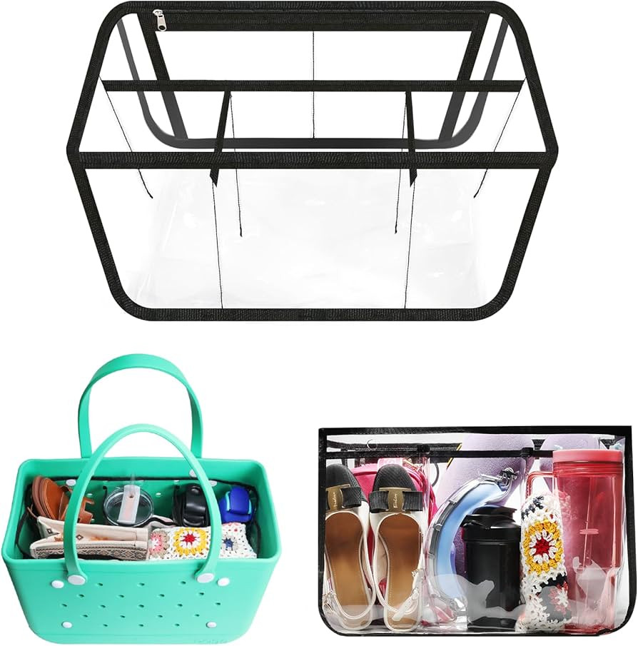 Clear Beach Bag Organizer for Bogg Bag Accessories Compatible with Bogg Bag XL PVC Organizing You... | Amazon (US)