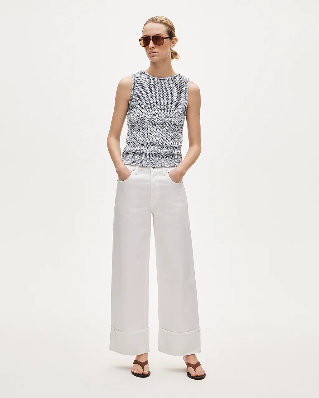Petite Everyday wide-leg cuffed ankle jean in rigid | J. Crew US