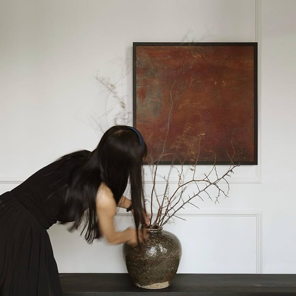 ESRADA Vintage Hand-Painted Decorative Abstract Texture Art for Boutique Hotels and Guesthouses 7... | Amazon (US)