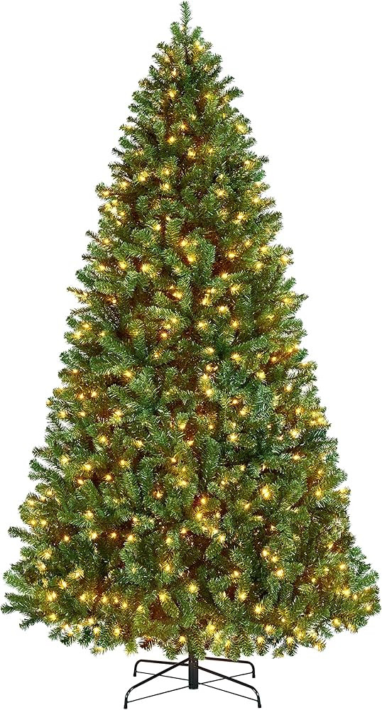 Yaheetech 9ft Pre-lit Spruce Artificial Hinged Christmas Pine Tree Prelighted Holiday Xmas Tree f... | Amazon (US)