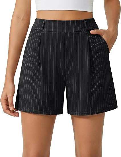 G4Free EverGoing Dressy Casual Shorts for Women Pleated with Pockets 4" | Amazon (US)