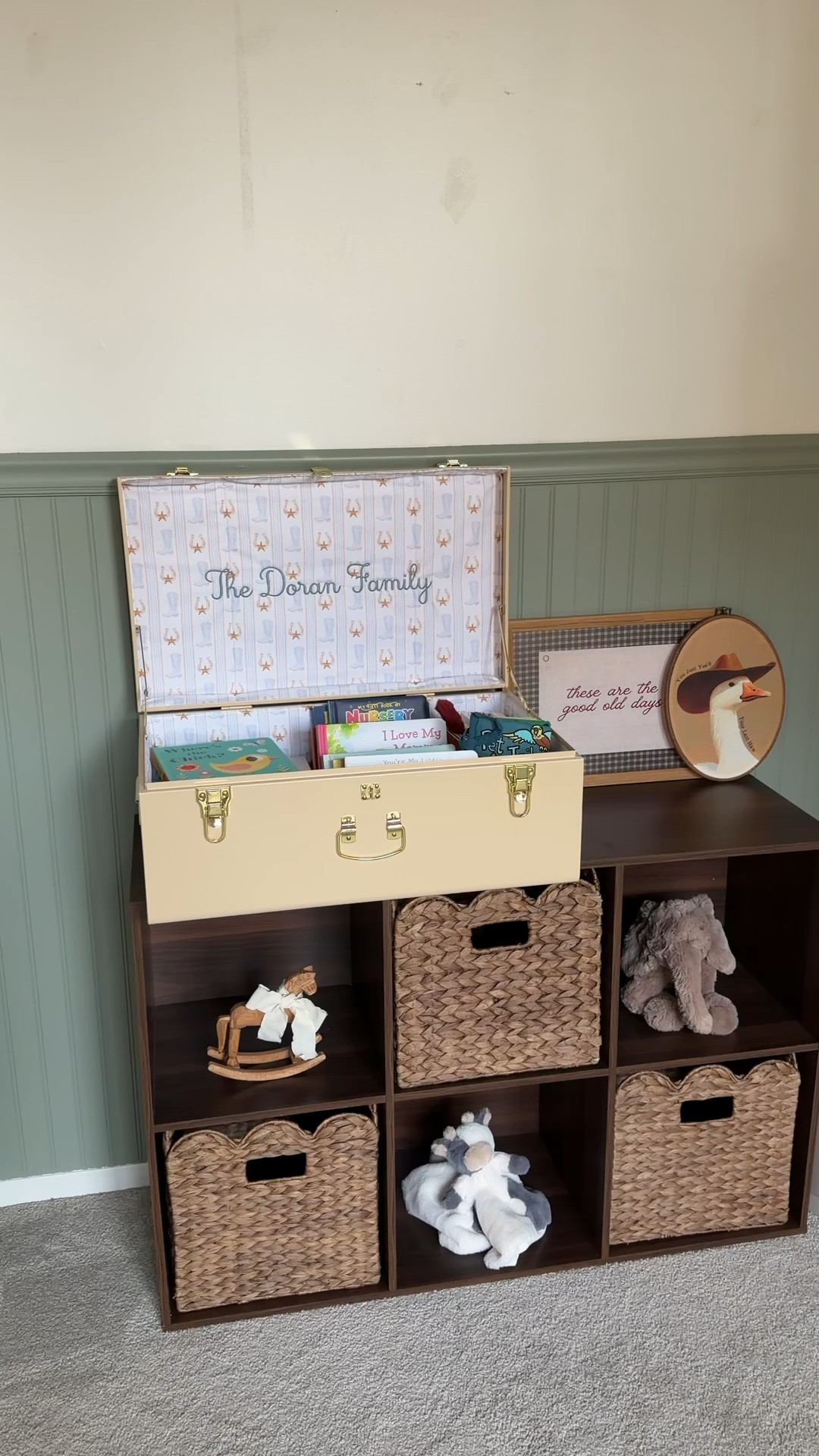 Almost all from Amazon including the shelving, scalloped baskets, art and over the door diaper organization. Nursery decor, baby’s room 

#LTKHome #LTKBaby