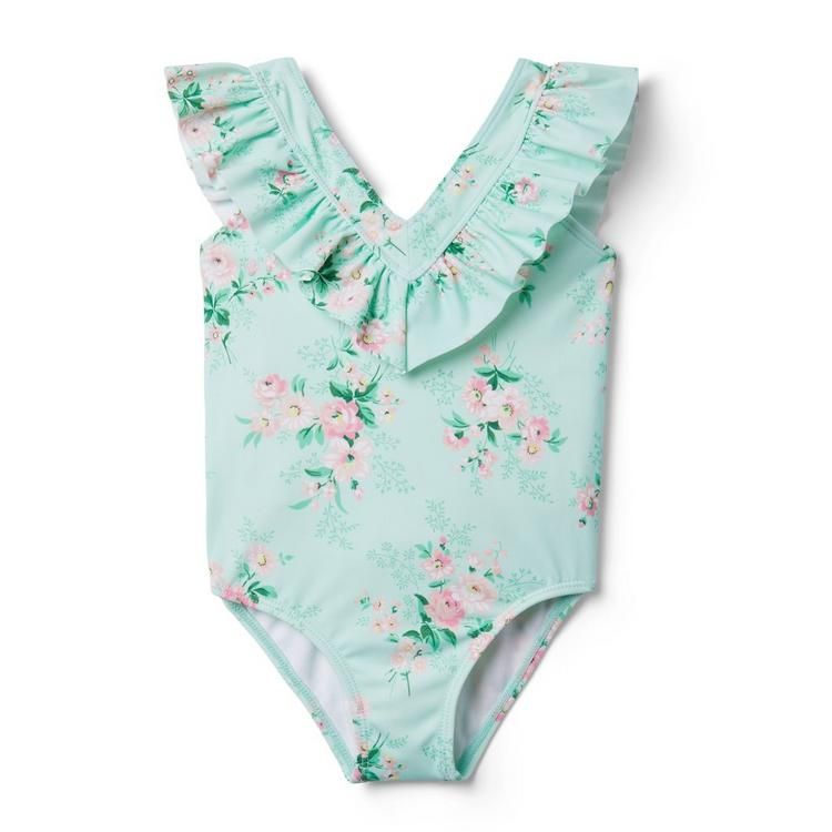 Floral Ruffle V-Neck Swimsuit | Janie and Jack