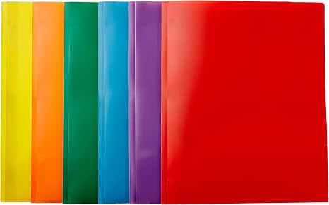 Amazon Basics Heavy Duty Plastic Folders with 2 Pockets for Letter Size Paper, Assorted Colors, P... | Amazon (US)