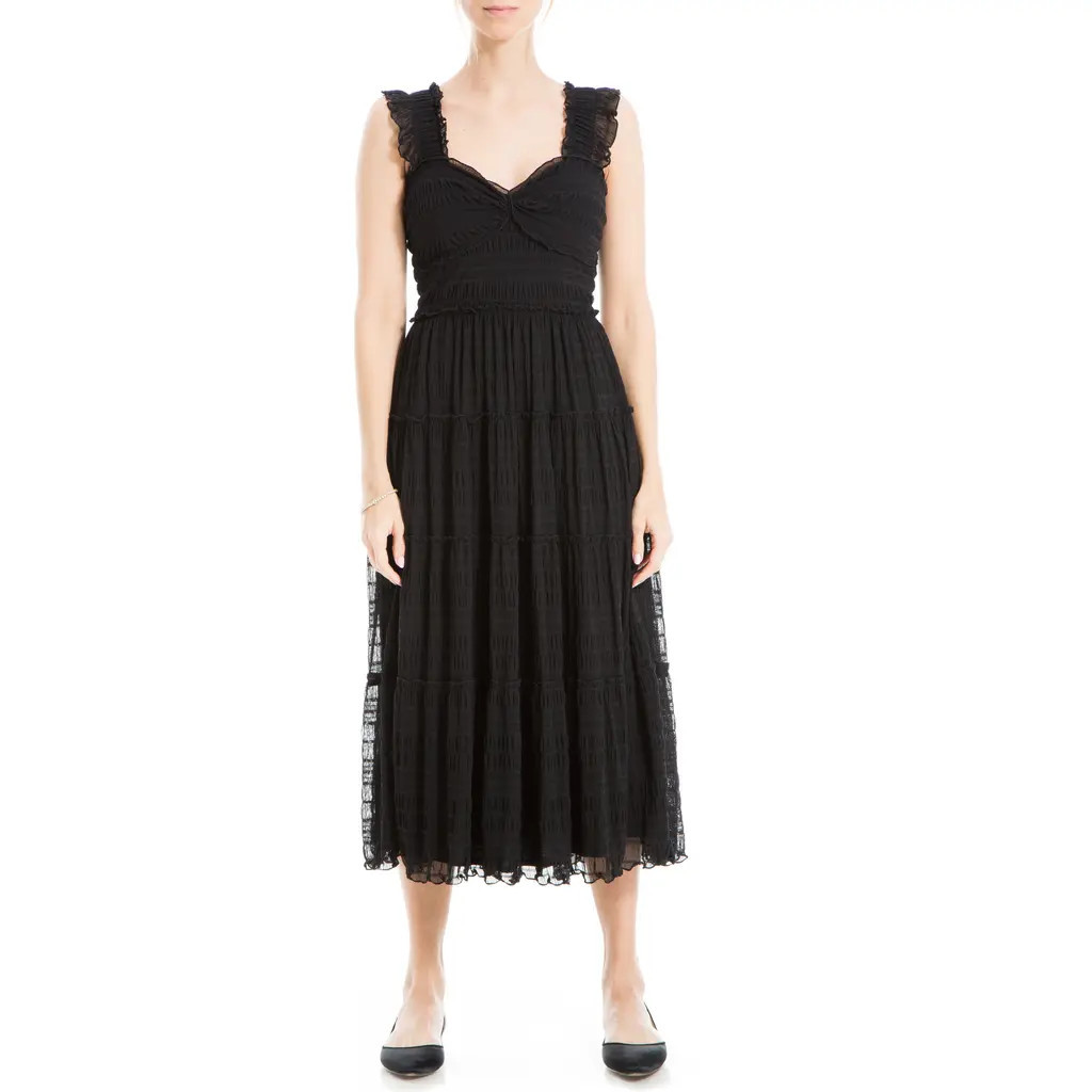 MAX STUDIO Mesh Sleeveless Maxi Dress in Black-Black at Nordstrom Rack, Size Small | Nordstrom Rack