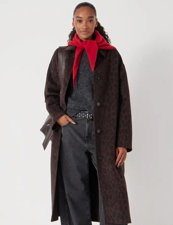 Edie Pure Wool Leopard Double Faced Coat | Nordstrom