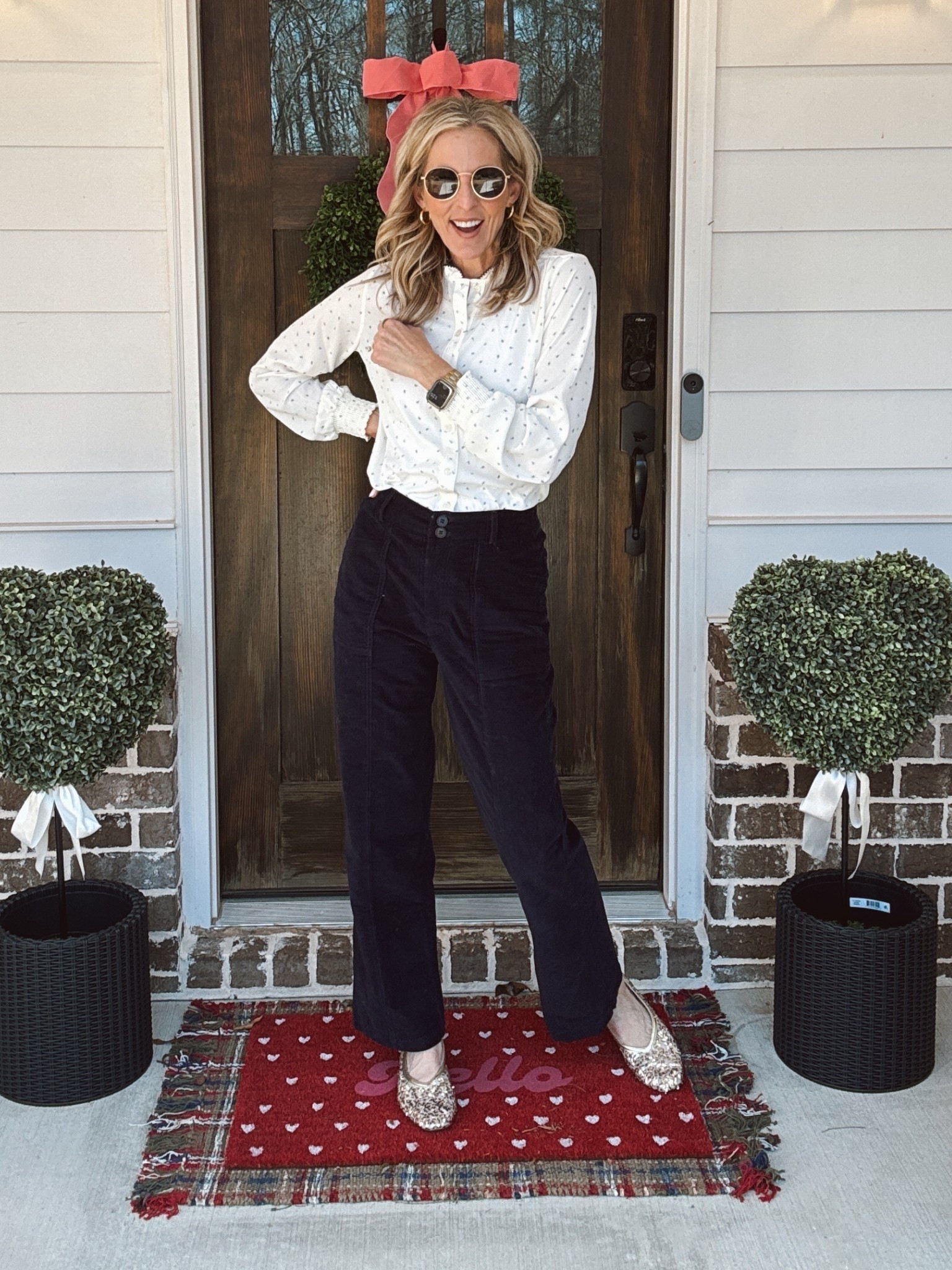 The website does not do this under $20 beautiful top justice! It’s a relaxed fit that you will just fall in love with I love the classic design of the button front with the ruffle collar and picot trim. It is truly your elevated basic button down. It comes in for color options wearing a size extra small.  Paired with Amazon cords and @Target flats  

#LTKdayinmylife #LTKgrwm #LTKootd