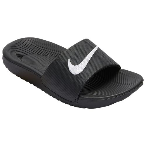 Nike Boys Nike Kawa Slide - Boys' Grade School Shoes Black/White Size 06.0 | Footaction