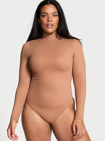 Bodywear By Victoria With FeatherSoft™ Innovation Turtleneck Bodysuit, Beige, XS - Women's Tops - Victoria's Secret | Victoria's Secret (US / CA )