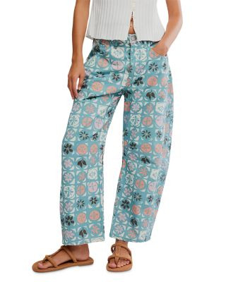 We The Free Good Luck Leopard Barrel Leg Jeans in Brown Sugar | Bloomingdale's (AU)