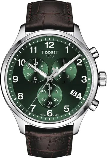 Chrono XL Chronograph Leather Strap Watch, 45mm | Nordstrom