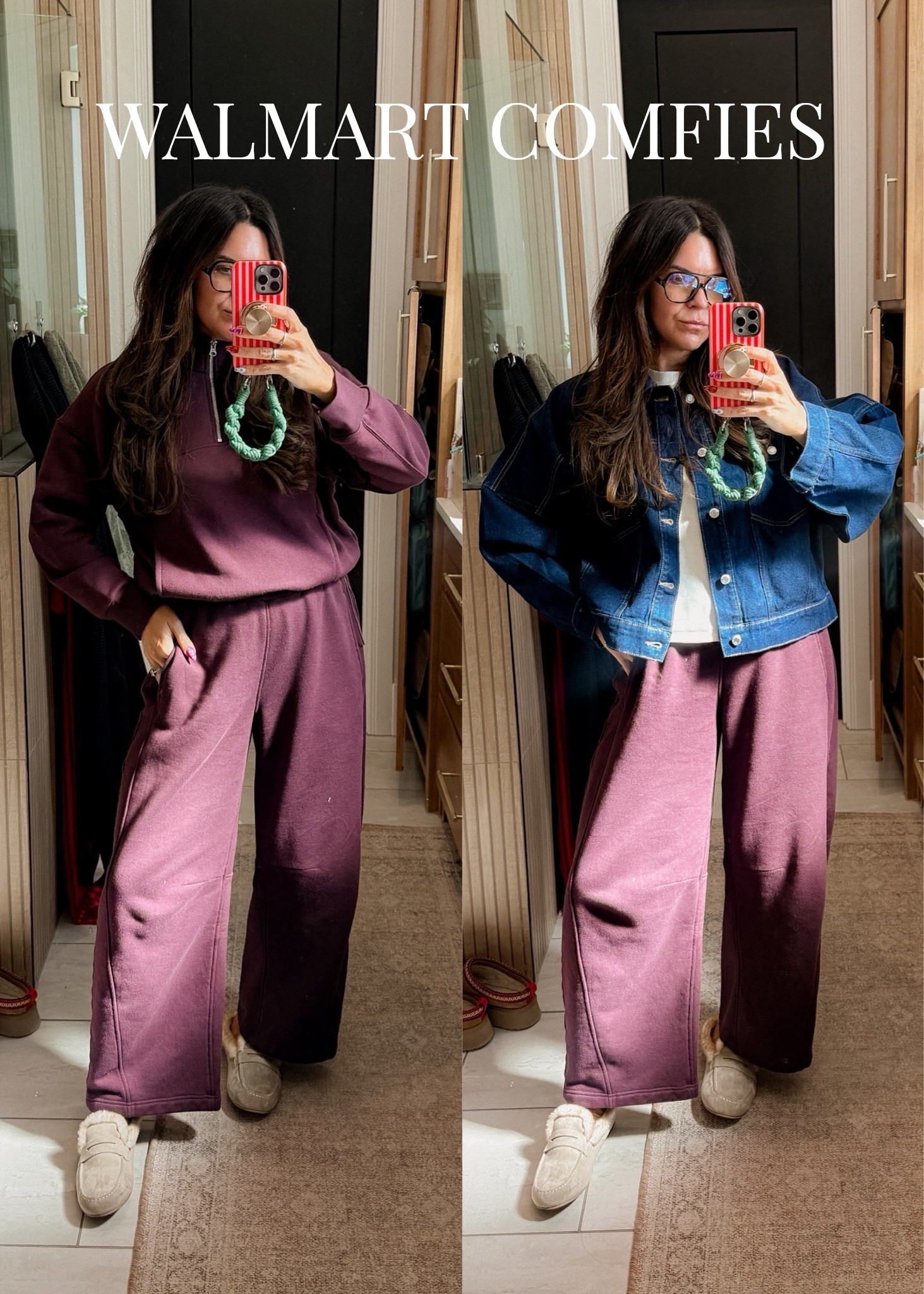Walmart Comfies! Lounge away ins type ladies!  Plus the prices are 😮‍💨
Wearing a large in everything! 
Size down in the loafers

#LTKootd #LTKMidsize #LTKmomlife