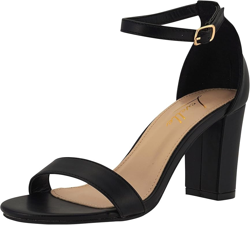 Levelle Women's Lexi Open Toe Ankle Strap Chunky Block Heel Sandals | Amazon (US)