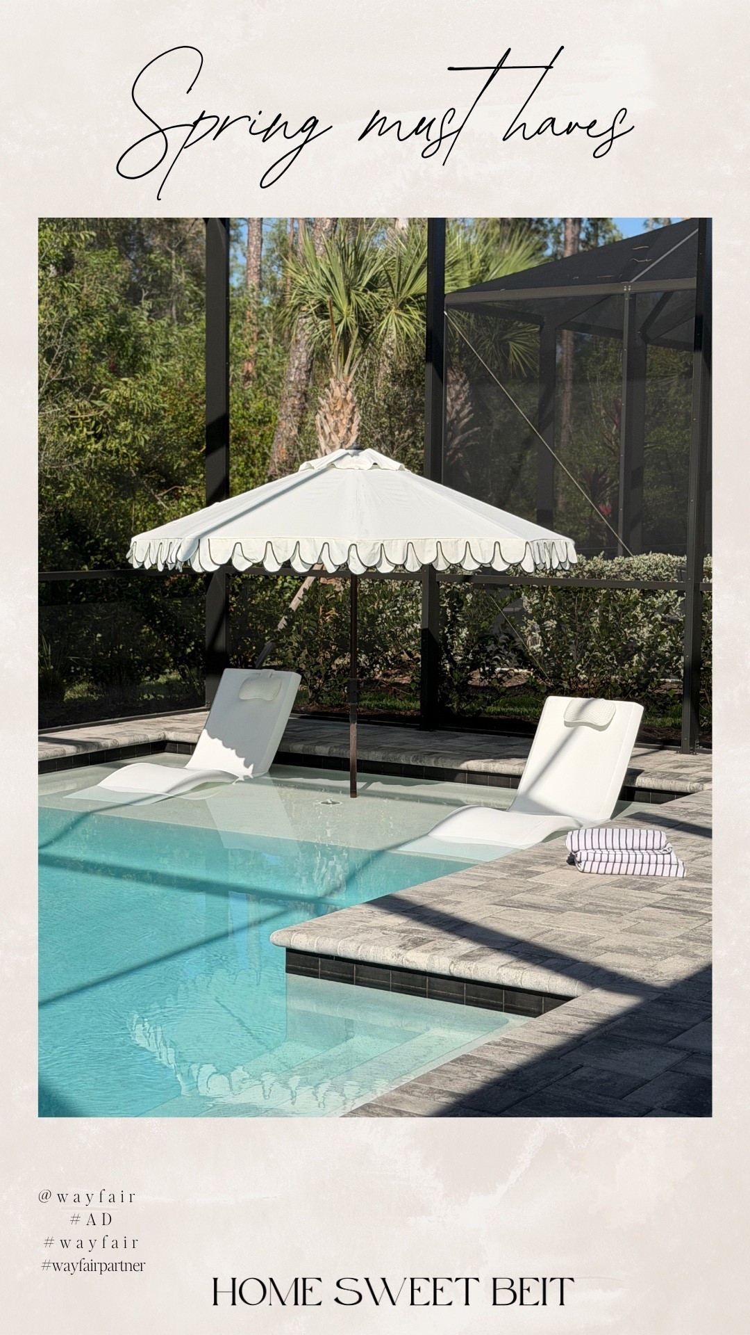 Get ready for spring and order all my favorite must haves from @Wayfair 

Summer spring pool beach pool lounger pool umbrella outdoor  beach towels, pool towel, towels Wayfair
beach unde

#AD
#wayfairpartner
#wayfair
HOME SWEET BEIT

#LTKHome #LTKSaleAlert #LTKSwim
