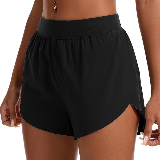 Womens Mid Waisted Dolphin Athletic Shorts for Women Lightweight High Split for Gym Workout with ... | Amazon (US)