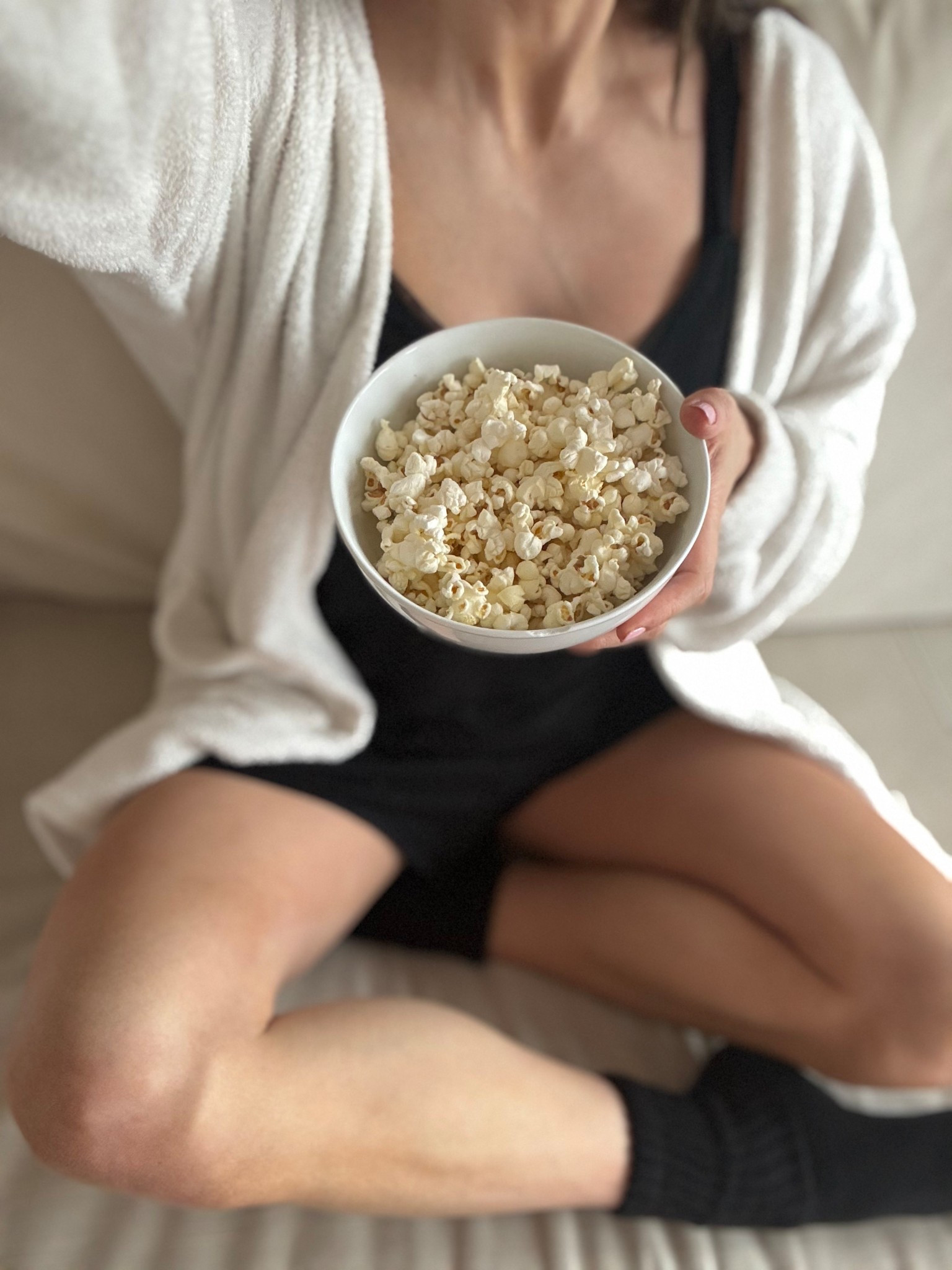 Perfect comfy pajamas, lounge sweater, and scrunchie socks. This snack always hits the spot. Lesser evil popcorn is the best, made either coconut oil🥥🍿

#LTKootd #LTKmomlife #LTKfoodie