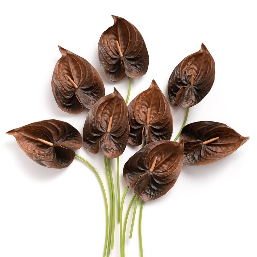 Ling's Moment Anthurium Artificial Flowers, 8pcs Faux Anthurium Stems, PU Foam Greenery Plant for... | Amazon (US)