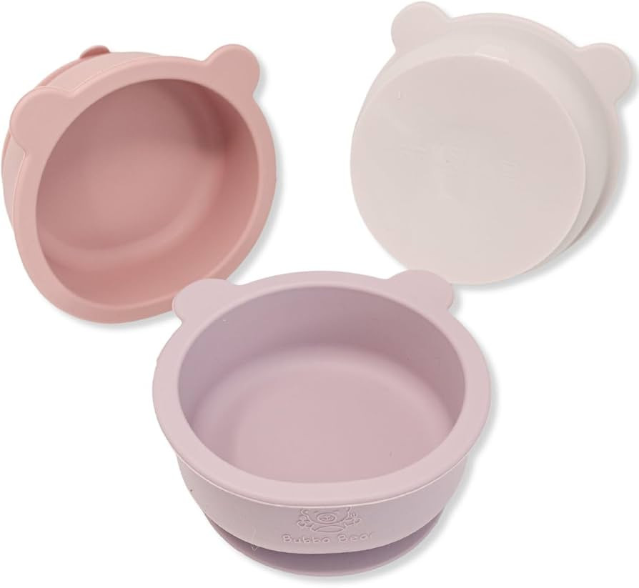 Bubba Bear Silikon Baby Schüsseln mit Saugnapf, Kinderteller mit Saugnapf-Fuß, rutschfester Ess... | Amazon (DE)