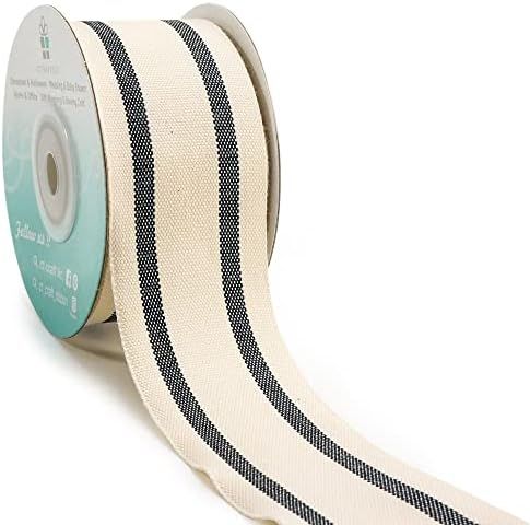 CT CRAFT LLC Natural Cotton Stripes Ribbon -1.5 inch (38mm) x 10 Yard.Christmas Decorative for DI... | Amazon (US)
