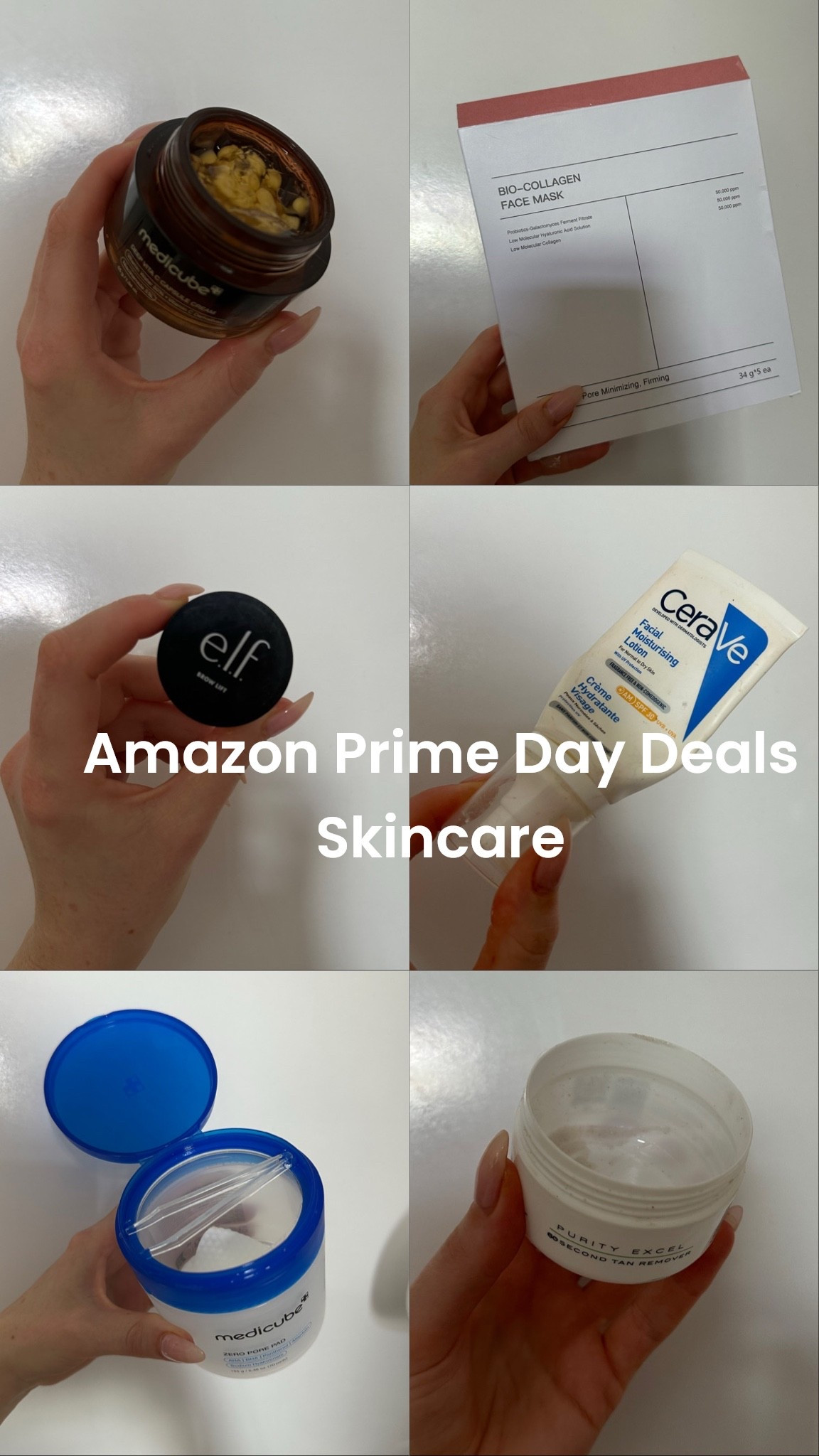 Amazon skincare
Collagen masks 
Medicube vitamin c cream
Medicine pore pads
Brow gel
Cerave facial moisturiser
Fake tan remover

#LTKselfcare #LTKmorningroutine #LTKBeauty