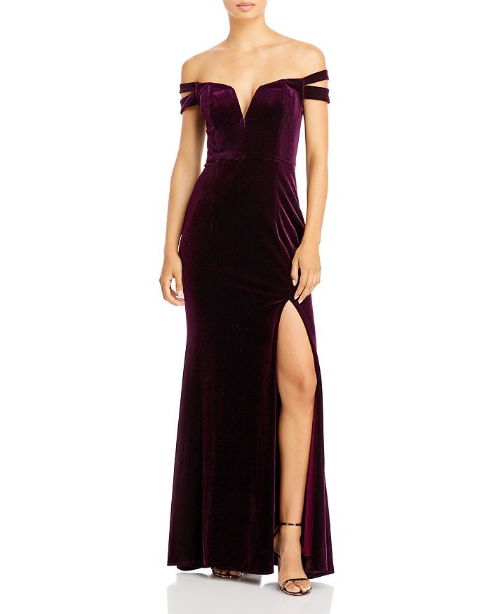 Off-the-Shoulder Velvet Gown - 100% Exclusive | Bloomingdale's (US)