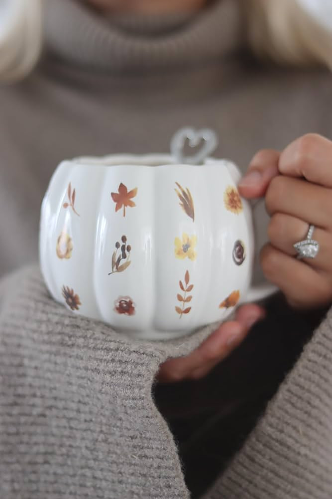 Pretty Little Home Large Pumpkin Mug - Autumn Flowers | Amazon (UK)