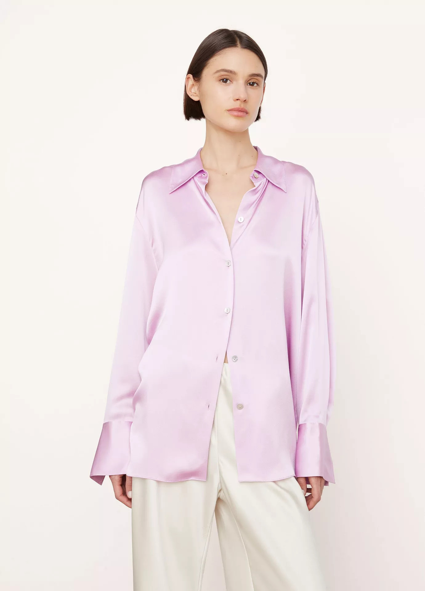 Silk Relaxed Long Sleeve Blouse | Vince LLC