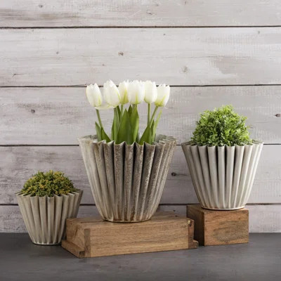 Saltsburg 3 - Piece Metal Pot Planter Set | Wayfair North America