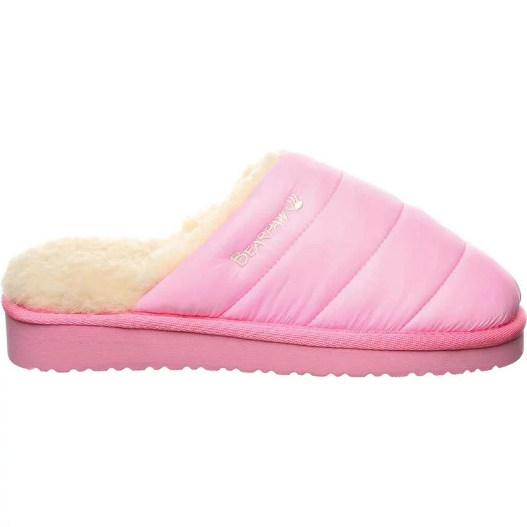 Women's Bearpaw Puffy Scuff Slipper Pink Nylon 7 M | Walmart (US)