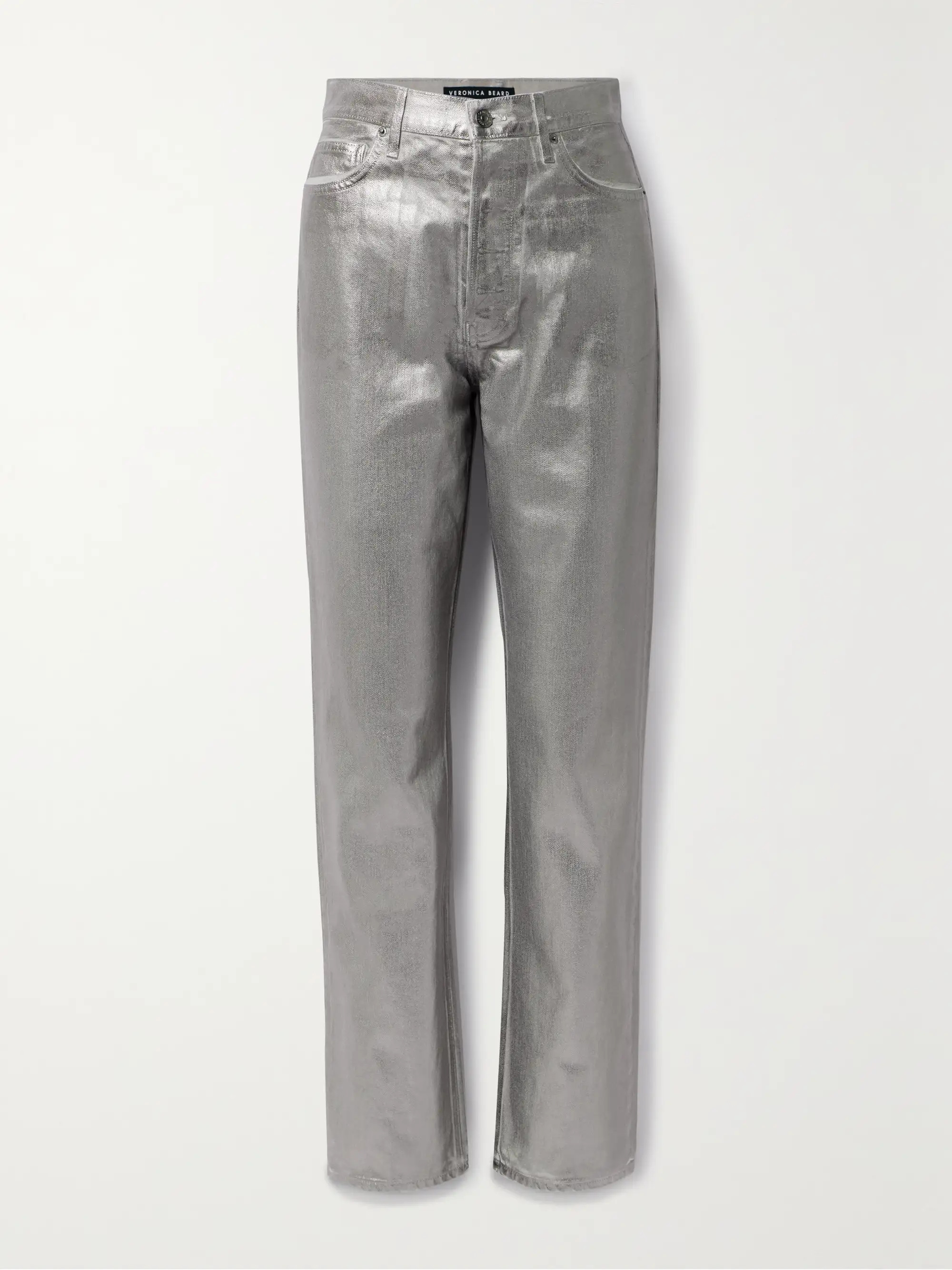 Daniela high-rise straight-leg metallic coated jeans | NET-A-PORTER (US)