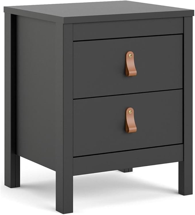Tvilum Madrid 2 Drawer Nightstand, Black Matte | Amazon (US)