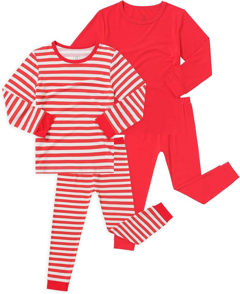 JunNeng Bamboo Viscose Pajamas for Toddler – Snug Fit Long Sleeve Striped Sleepwear for Boys & ... | Amazon (US)