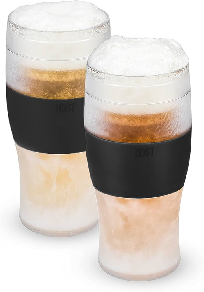 Host FREEZE Beer Glasses, Frozen Beer Mugs, Freezable Pint Glass Set, Insulated Beer Glass to Kee... | Amazon (US)