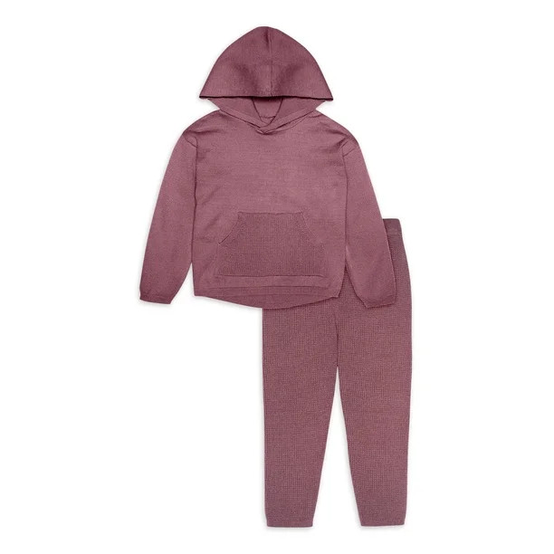 Modern Moments by Gerber Baby and Toddler Girl Hooded Sweater Knit & Pant 2-Piece Outfit Set, 12M... | Walmart (US)