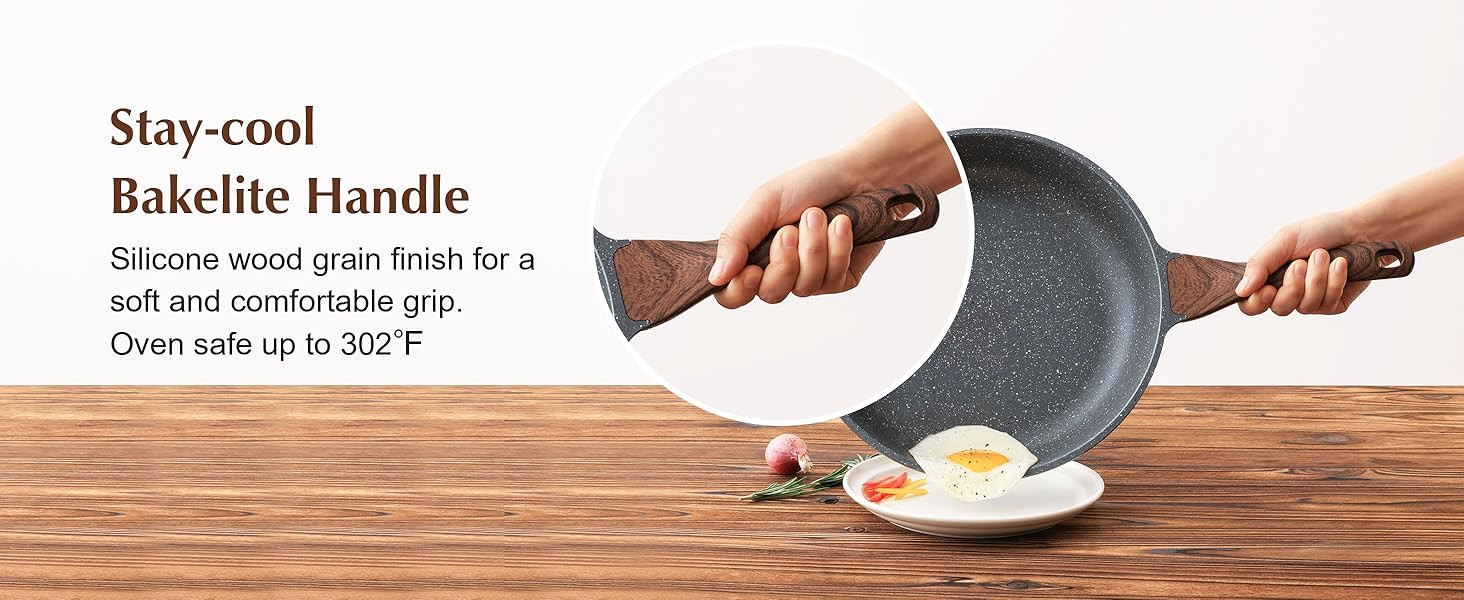 SENSARTE Nonstick Frying Pan Skillet, Swiss Granite Coating Omelette Pan, Healthy Stone Cookware ... | Amazon (US)