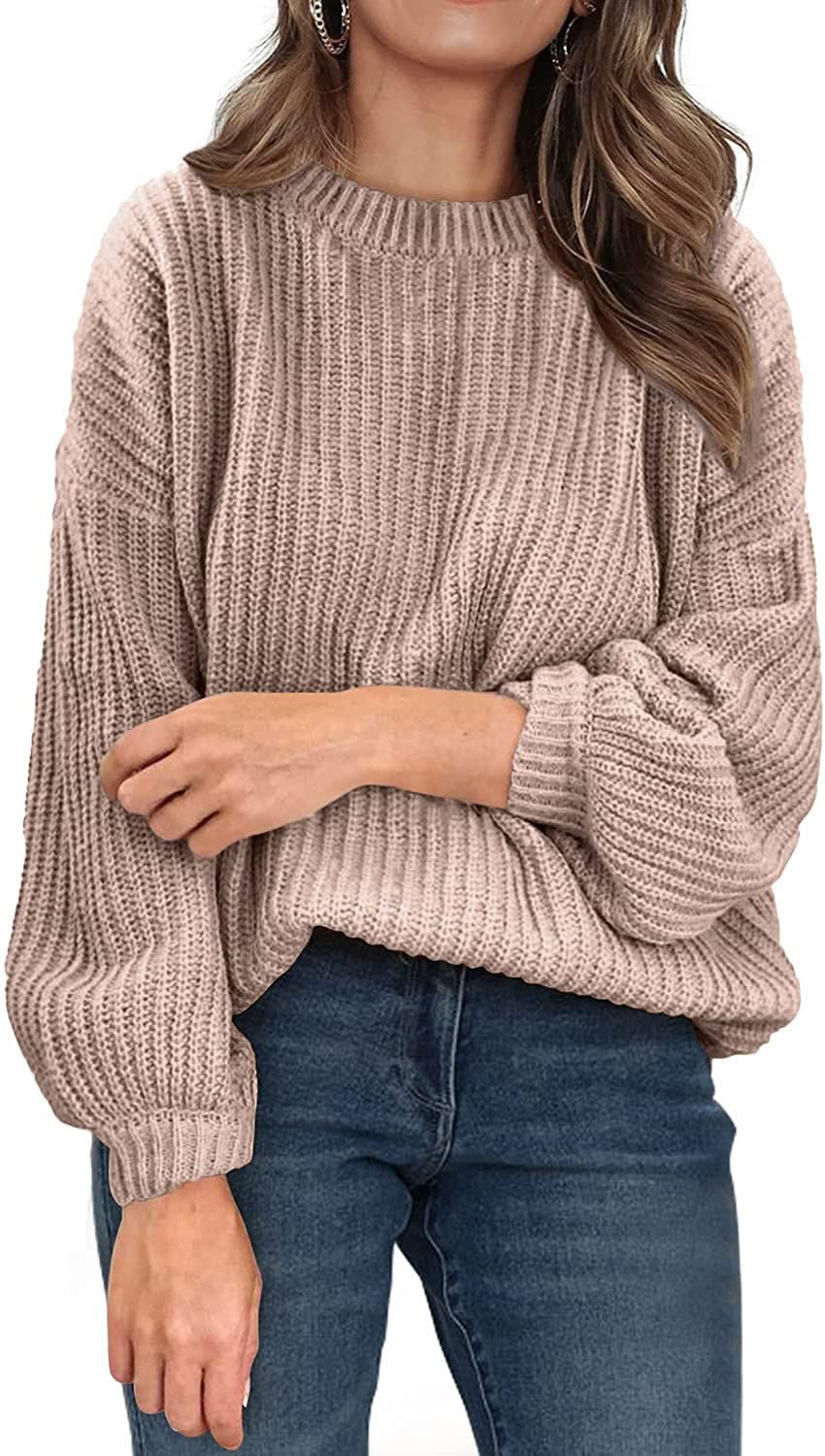 PRETTYGARDEN Women's Fashion Sweater Long Sleeve Casual Ribbed Knit Winter Clothes Pullover Sweat... | Amazon (US)