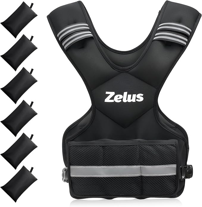 ZELUS Weighted Vest for Men and Women | 4-10lb/11-20lb/20-32lb Vest with 6 Ironsand Weights for H... | Amazon (US)
